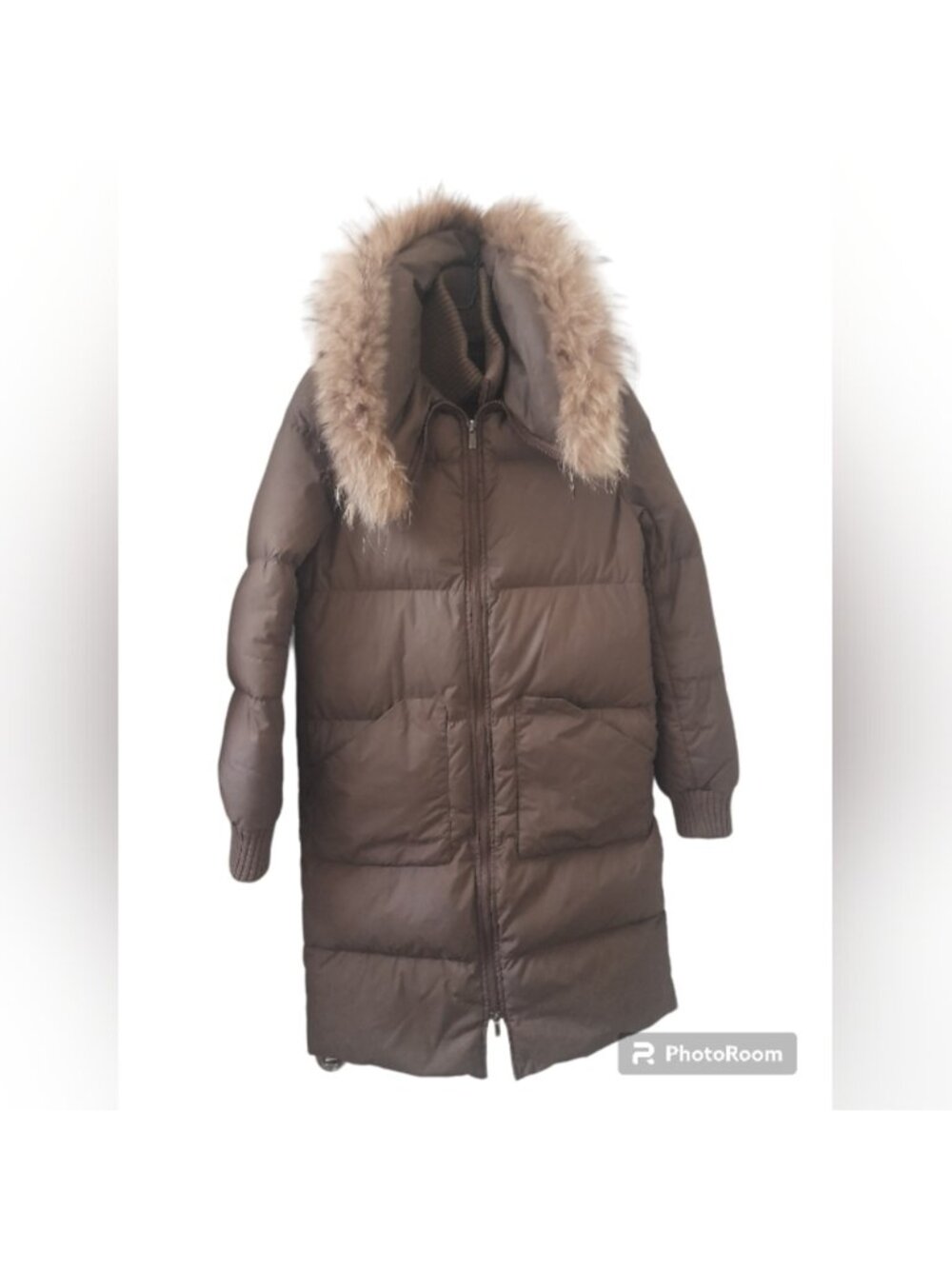 BCBG Maxazria - Womens Down Jacket - Brown/Taupe - Small